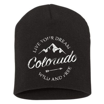 Colorado Mountains Short Acrylic Beanie