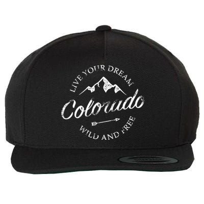 Colorado Mountains Wool Snapback Cap