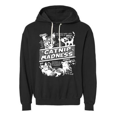 Catnip Madness Cute Kitten Funny Cat Pet Humor Garment-Dyed Fleece Hoodie