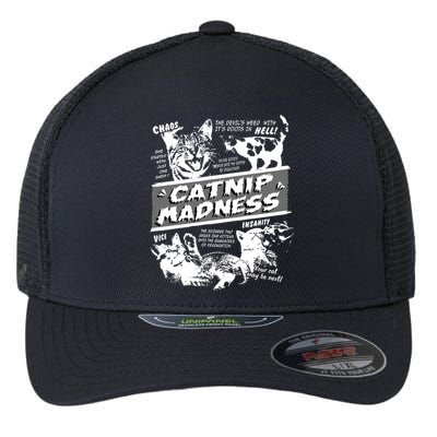 Catnip Madness Cute Kitten Funny Cat Pet Humor Flexfit Unipanel Trucker Cap