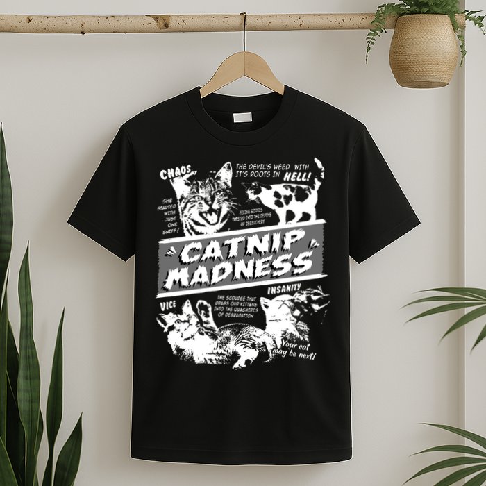 Catnip Madness Cute Kitten Funny Cat Pet Humor T-Shirt