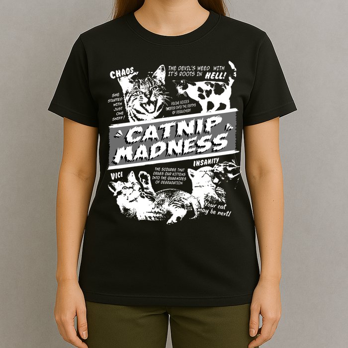 Catnip Madness Cute Kitten Funny Cat Pet Humor T-Shirt