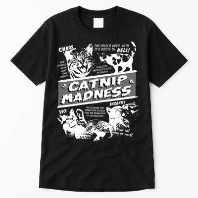 Catnip Madness Cute Kitten Funny Cat Pet Humor Tall T-Shirt