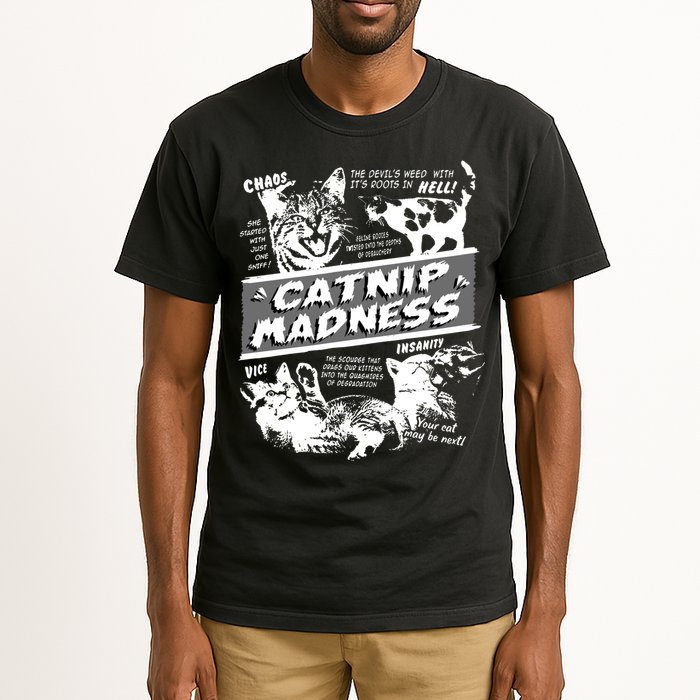 Catnip Madness Cute Kitten Funny Cat Pet Humor Tall T-Shirt