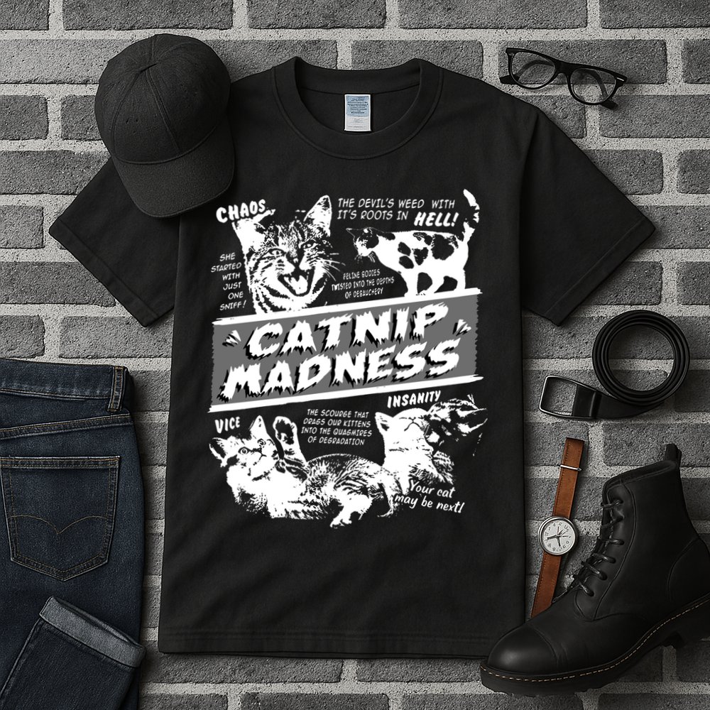 Catnip Madness Cute Kitten Funny Cat Pet Humor Tall T-Shirt