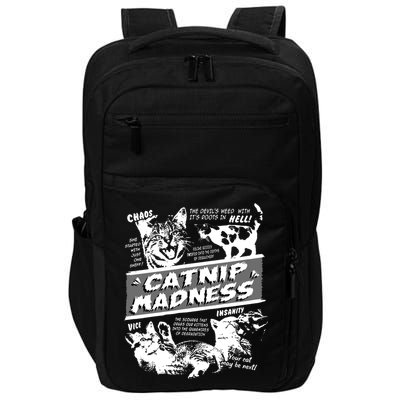 Catnip Madness Cute Kitten Funny Cat Pet Humor Impact Tech Backpack