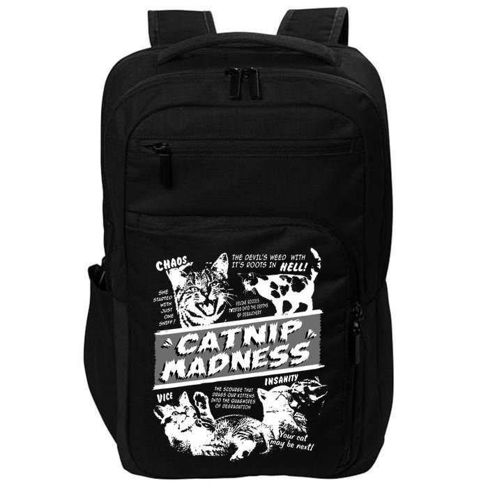 Catnip Madness Cute Kitten Funny Cat Pet Humor Impact Tech Backpack