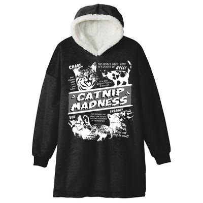 Catnip Madness Cute Kitten Funny Cat Pet Humor Hooded Wearable Blanket