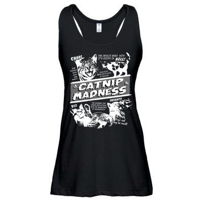 Catnip Madness Cute Kitten Funny Cat Pet Humor Ladies Essential Flowy Tank