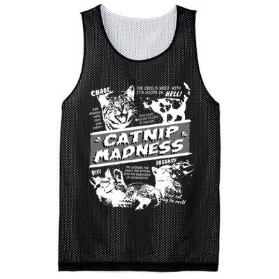 Catnip Madness Cute Kitten Funny Cat Pet Humor Mesh Reversible Basketball Jersey Tank