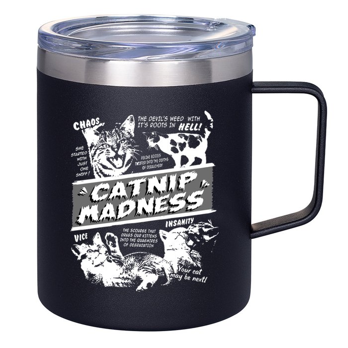 Catnip Madness Cute Kitten Funny Cat Pet Humor 12oz Stainless Steel Coffee Mug