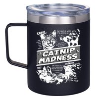 Catnip Madness Cute Kitten Funny Cat Pet Humor 12oz Stainless Steel Coffee Mug