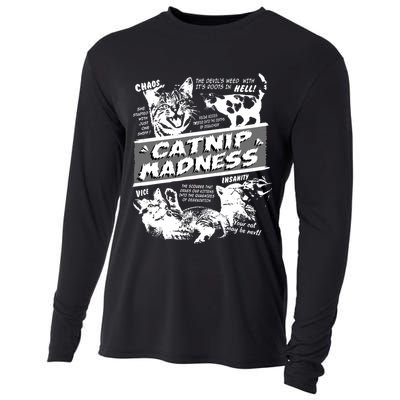 Catnip Madness Cute Kitten Funny Cat Pet Humor Cooling Performance Long Sleeve Crew