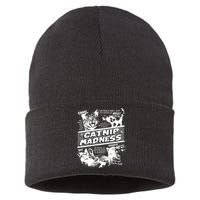 Catnip Madness Cute Kitten Funny Cat Pet Humor Sustainable Knit Beanie