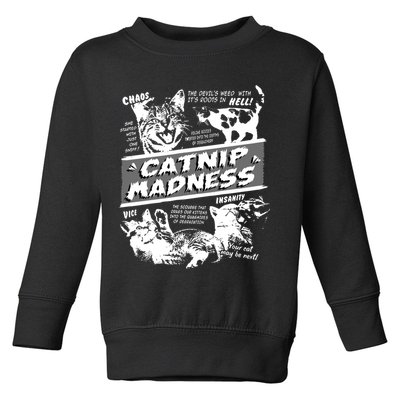 Catnip Madness Cute Kitten Funny Cat Pet Humor Toddler Sweatshirt