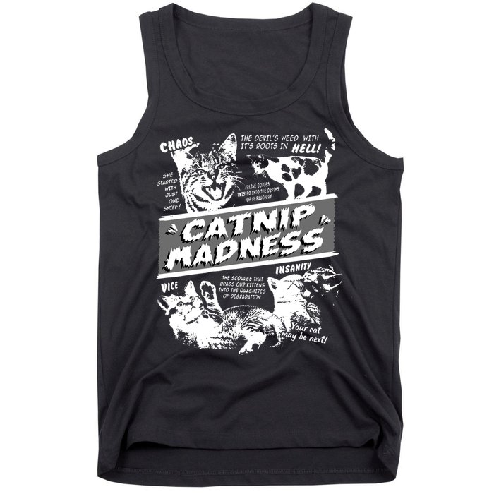 Catnip Madness Cute Kitten Funny Cat Pet Humor Tank Top