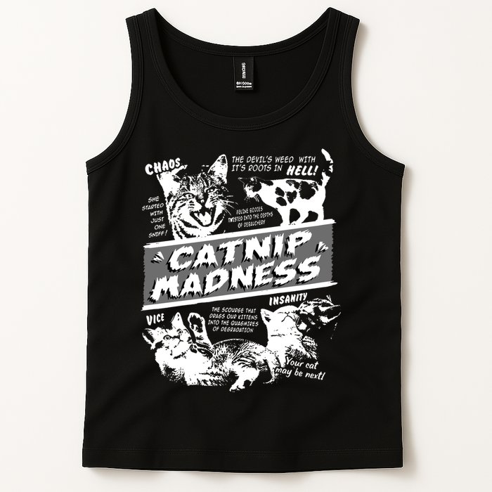 Catnip Madness Cute Kitten Funny Cat Pet Humor Tank Top