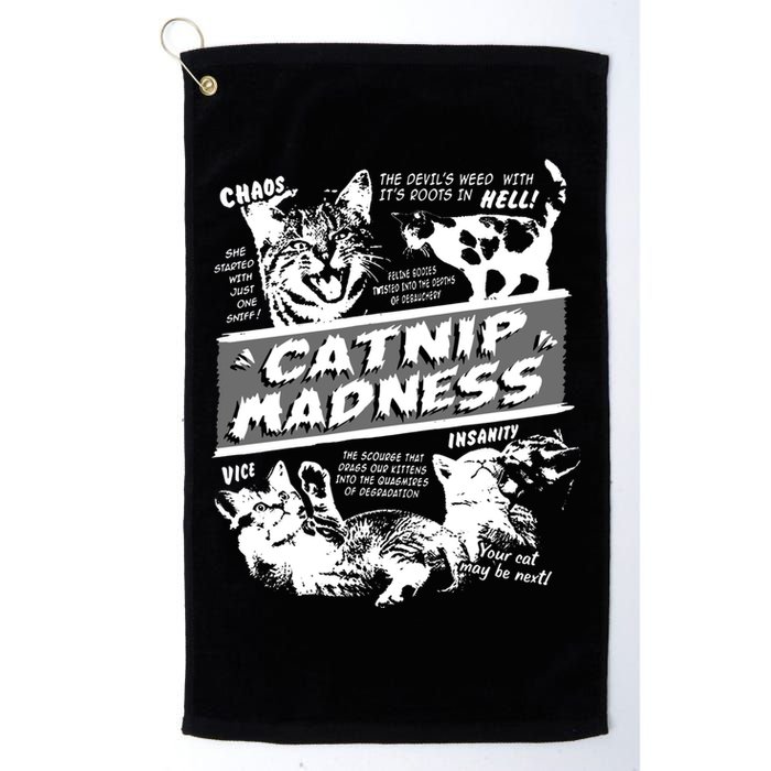 Catnip Madness Cute Kitten Funny Cat Pet Humor Golf Towel