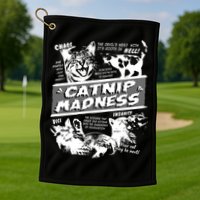 Catnip Madness Cute Kitten Funny Cat Pet Humor Golf Towel