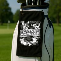 Catnip Madness Cute Kitten Funny Cat Pet Humor Golf Towel
