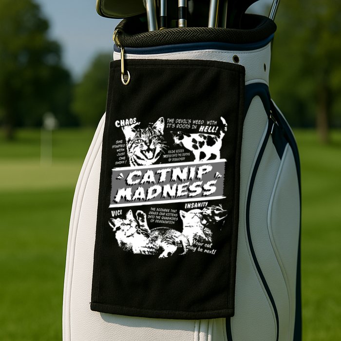 Catnip Madness Cute Kitten Funny Cat Pet Humor Golf Towel
