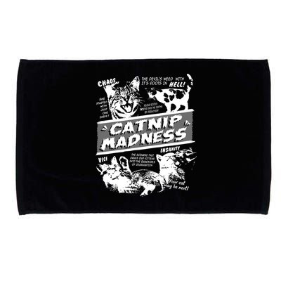 Catnip Madness Cute Kitten Funny Cat Pet Humor Microfiber Hand Towel