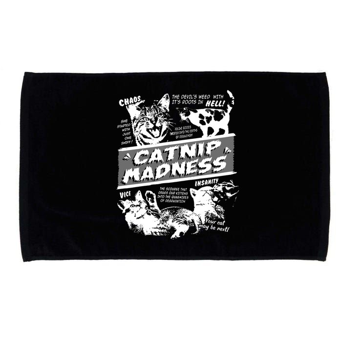 Catnip Madness Cute Kitten Funny Cat Pet Humor Microfiber Hand Towel