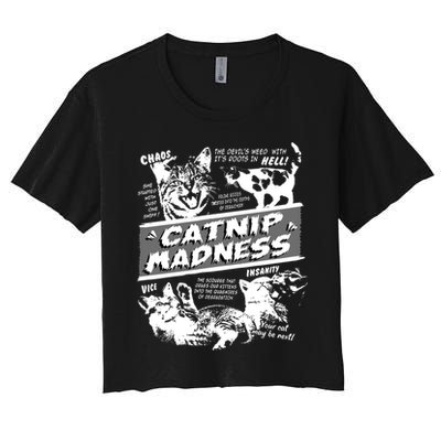 Catnip Madness Cute Kitten Funny Cat Pet Humor Crop Top