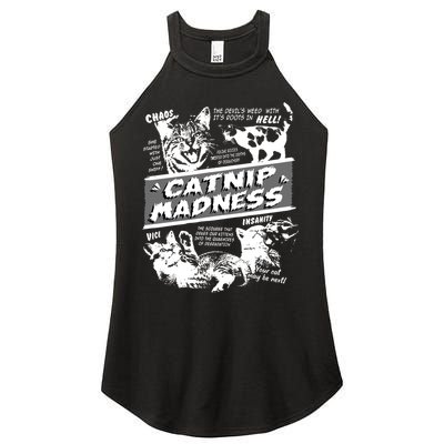 Catnip Madness Cute Kitten Funny Cat Pet Humor Women's Perfect Tri Rocker Tank