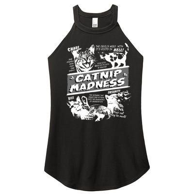 Catnip Madness Cute Kitten Funny Cat Pet Humor Women’s Perfect Tri Rocker Tank