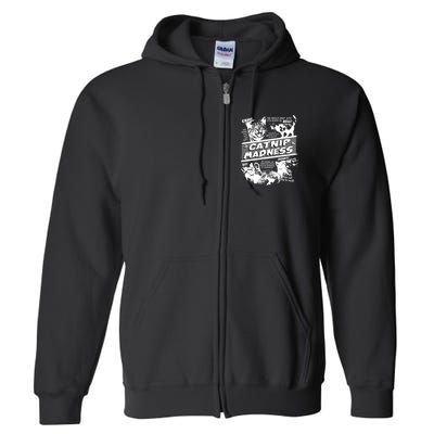 Catnip Madness Cute Kitten Funny Cat Pet Humor Full Zip Hoodie