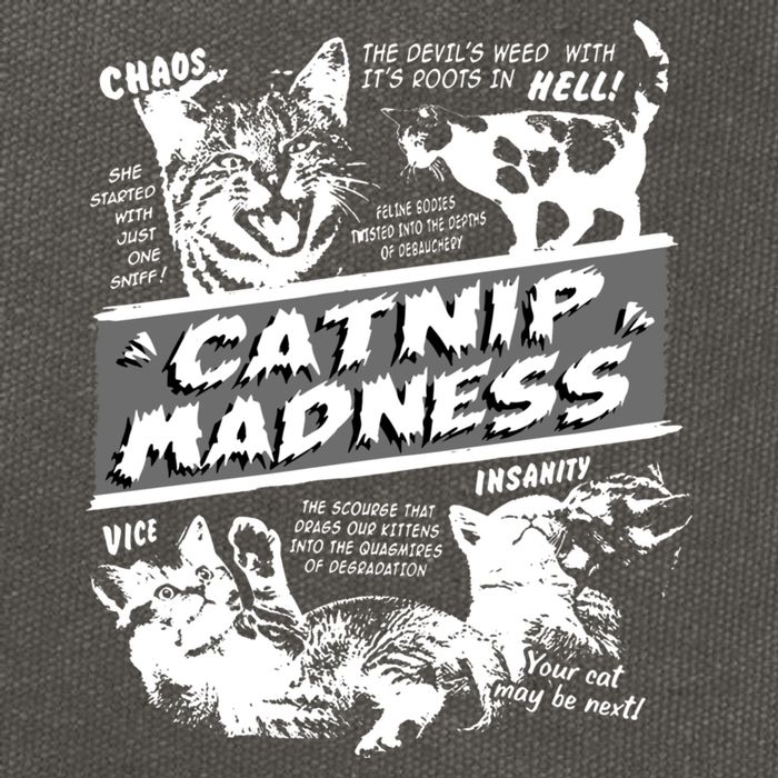 Catnip Madness Cute Kitten Funny Cat Pet Humor Cotton Canvas Backpack