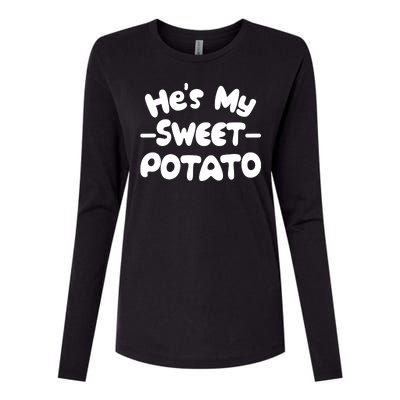 Cute Matching Couples He's My Sweet Potato Womens Cotton Relaxed Long Sleeve T-Shirt