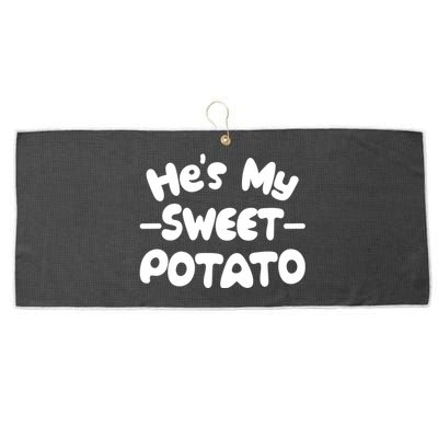 Cute Matching Couples He's My Sweet Potato Large Microfiber Waffle Golf Towel