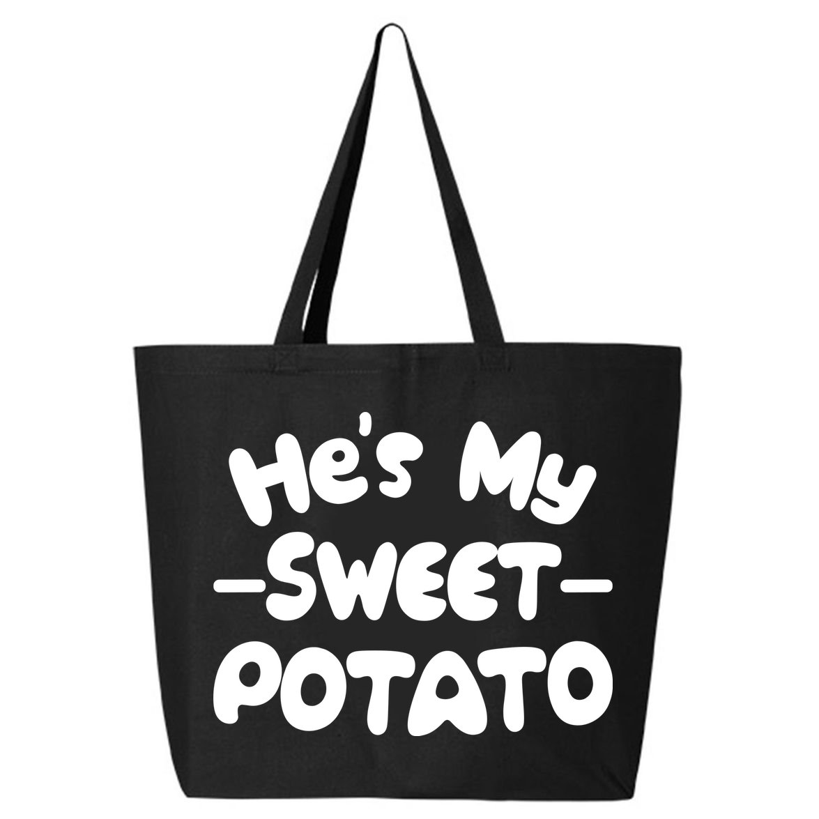 Cute Matching Couples He's My Sweet Potato 25L Jumbo Tote