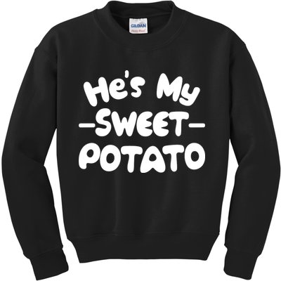 Cute Matching Couples He's My Sweet Potato Kids Sweatshirt