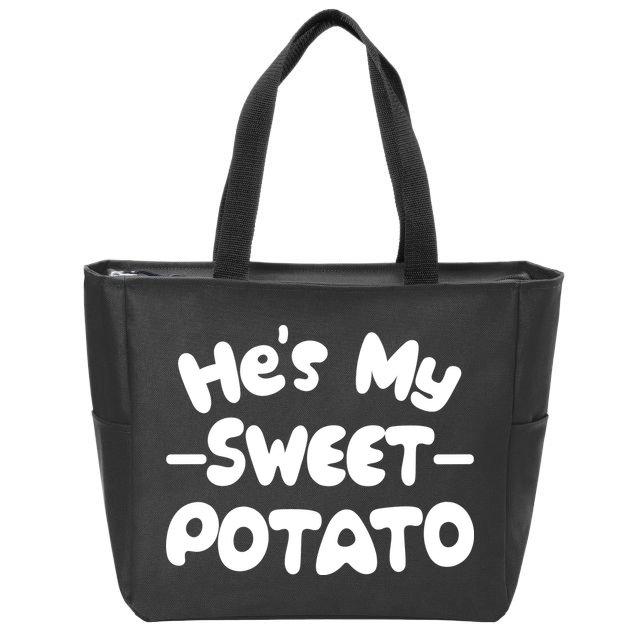 Cute Matching Couples He's My Sweet Potato Zip Tote Bag