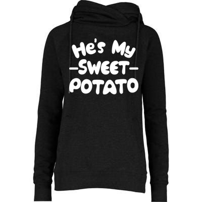 Cute Matching Couples He's My Sweet Potato Womens Funnel Neck Pullover Hood
