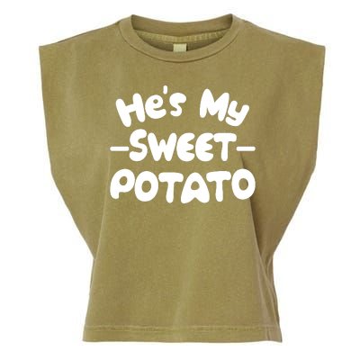 Cute Matching Couples He's My Sweet Potato Garment-Dyed Women's Muscle Tee