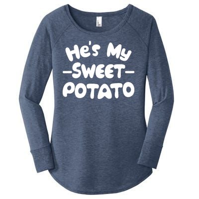 Cute Matching Couples He's My Sweet Potato Women's Perfect Tri Tunic Long Sleeve Shirt