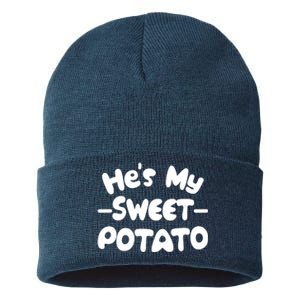 Cute Matching Couples He's My Sweet Potato Sustainable Knit Beanie