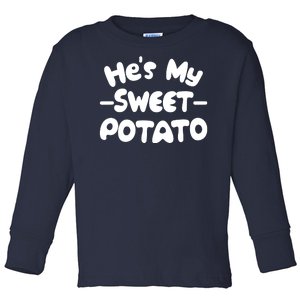 Cute Matching Couples He's My Sweet Potato Toddler Long Sleeve Shirt