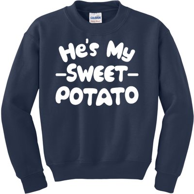 Cute Matching Couples He's My Sweet Potato Kids Sweatshirt