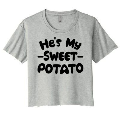 Cute Matching Couples He's My Sweet Potato Women's Crop Top Tee