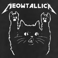 Cat Meowtallica Cat Rock Music Funny 7 Panel Mesh Trucker Snapback Hat