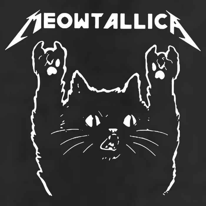 Cat Meowtallica Cat Rock Music Funny 7 Panel Mesh Trucker Snapback Hat