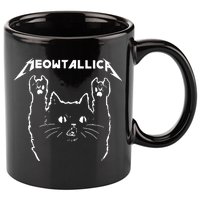 Cat Meowtallica Cat Rock Music Funny 11oz C Handle Ceramic Mug