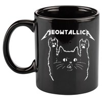 Cat Meowtallica Cat Rock Music Funny 11oz C Handle Ceramic Mug