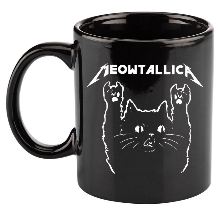 Cat Meowtallica Cat Rock Music Funny 11oz C Handle Ceramic Mug