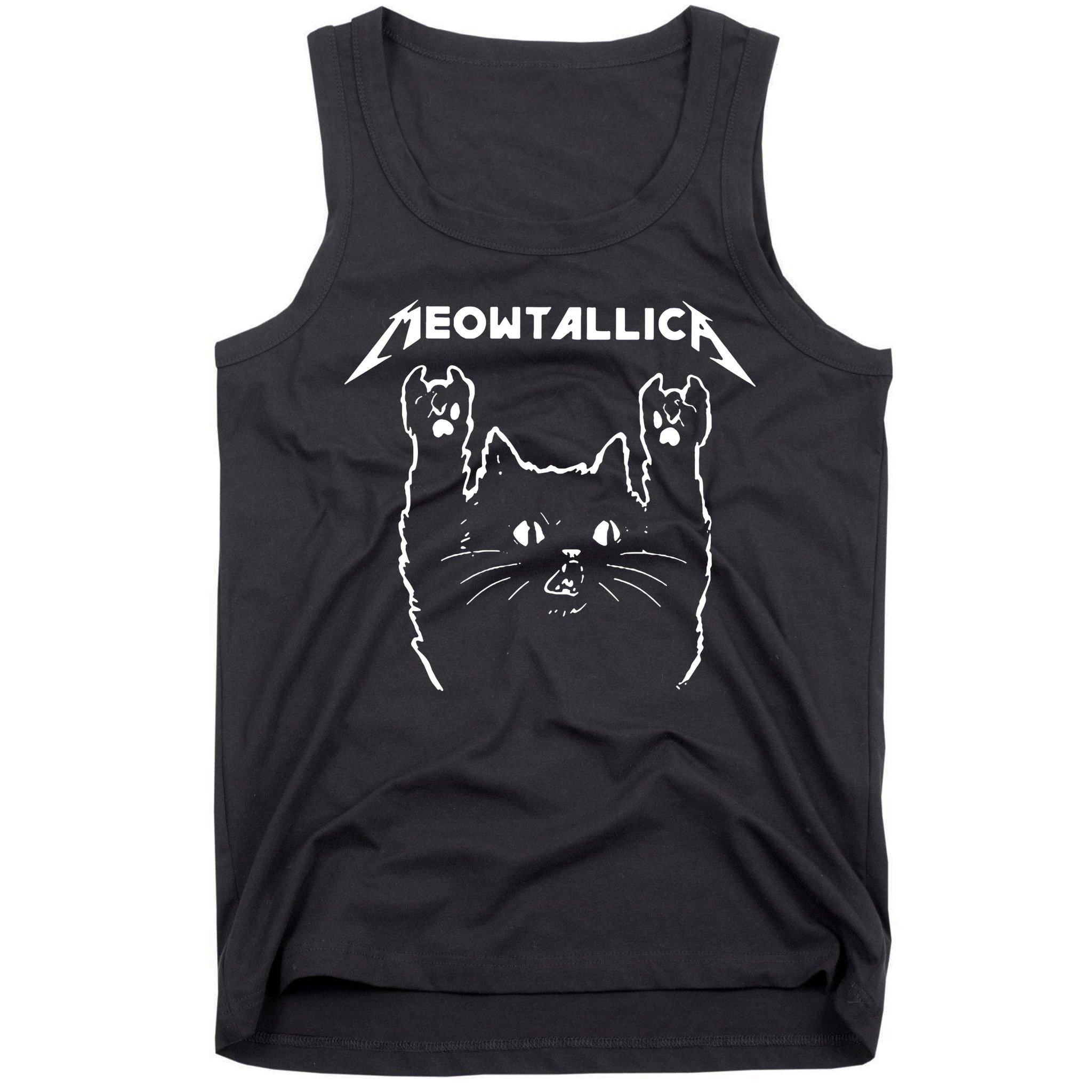Cat Meowtallica Cat Rock Music Funny Tank Top